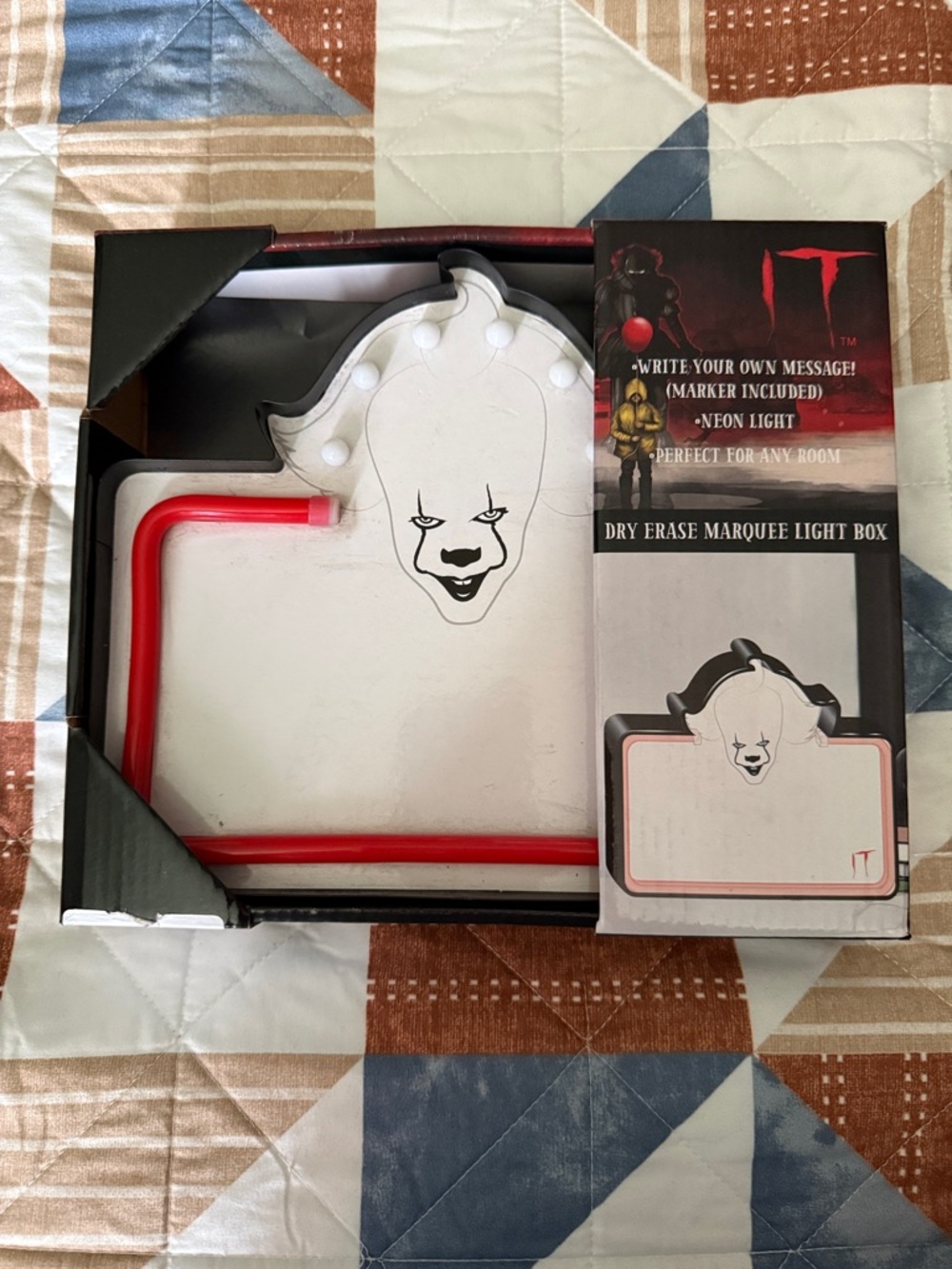 Warner Bros. IT Pennywise White and Red Dry Erase Marquee Light Box